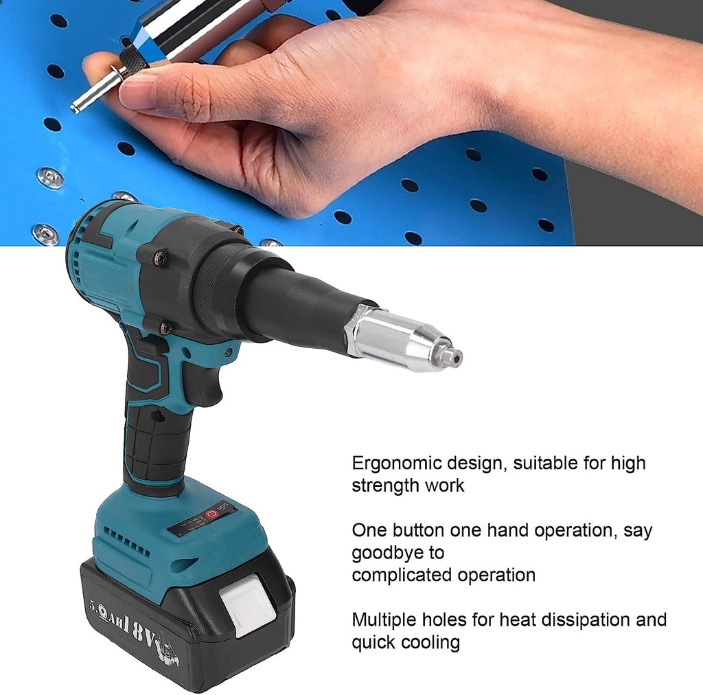 18V Brushless Cordless Rivet Gun Automatic Blind Riveting Nut & 18V Li