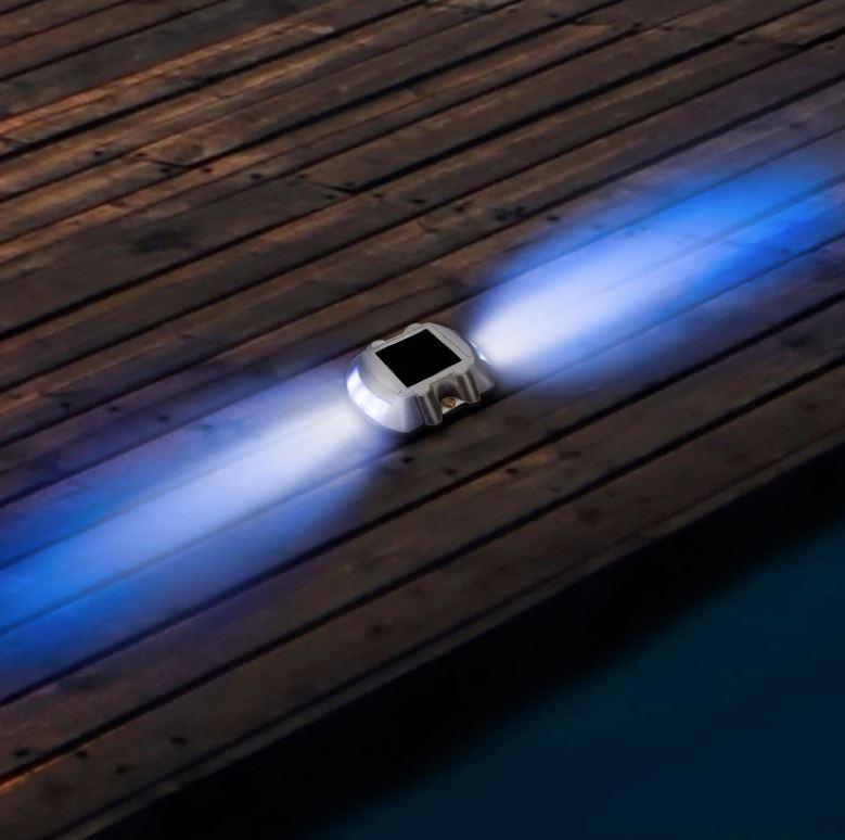 Blue solar shop decking lights