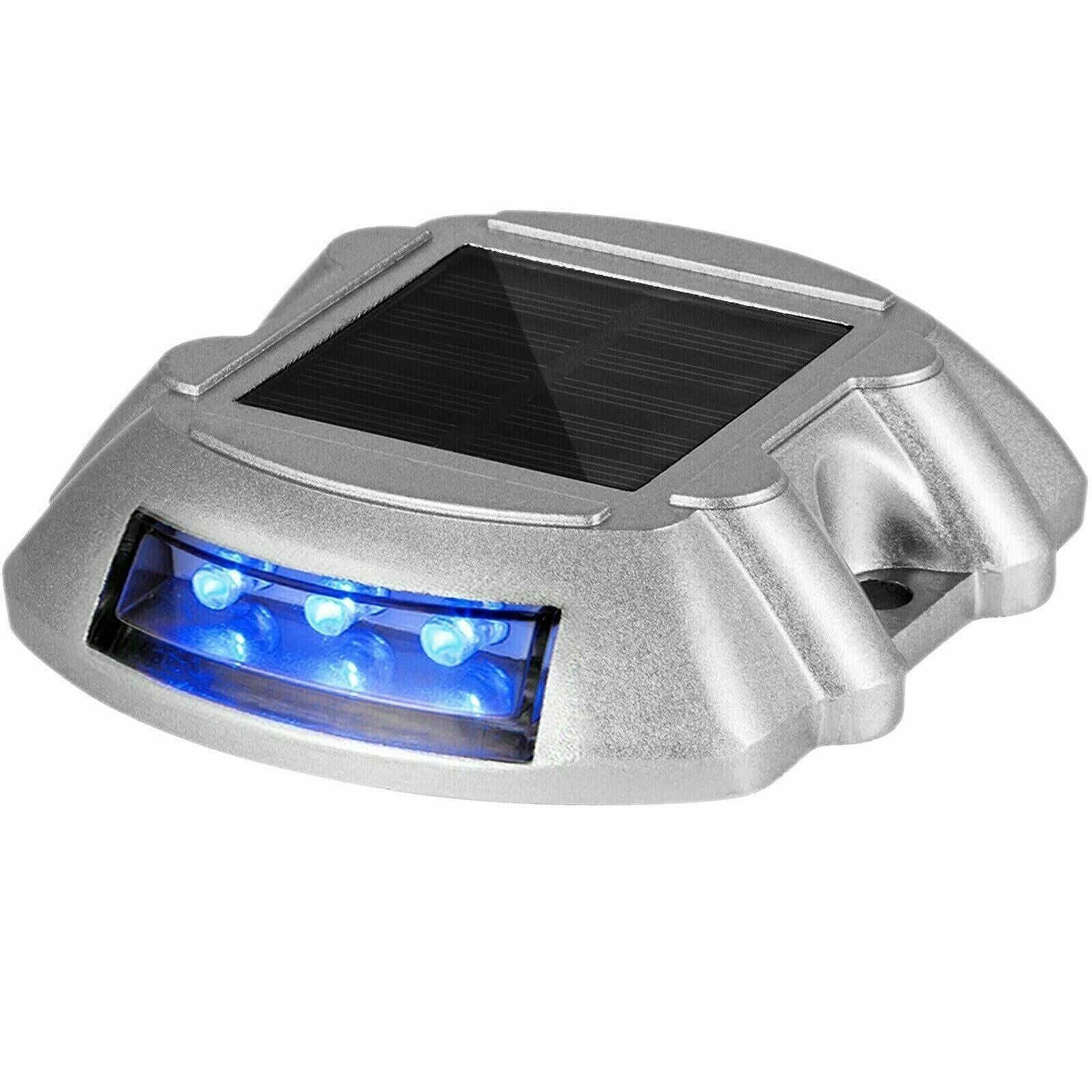1x Outdoor Solar Deck Lights Blue Color Waterproof 6 LED Driveway Safety Light for Pathway - Office Catch