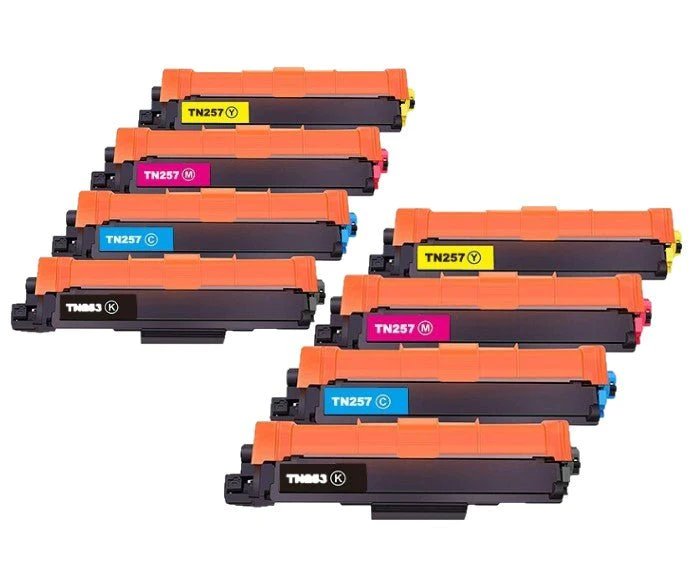 2 Sets of 4 Pack Comaptible Brother TN-253 / TN-257 Compatible Toner Combo - Office Catch