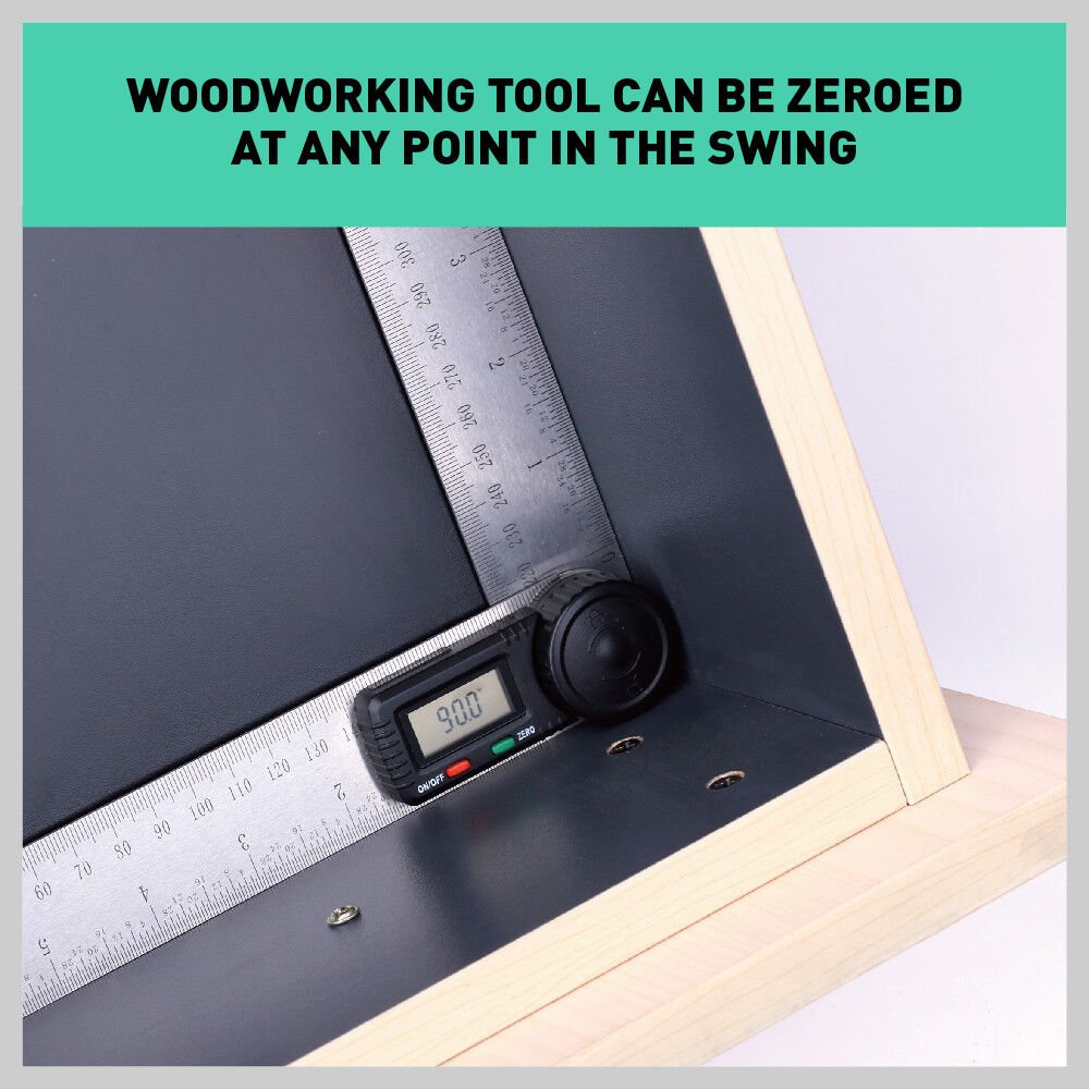 200mm Digital Angle Finder Ruler Protractor Measure Meter Stainless Steel 0-360° - Office Catch