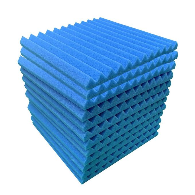 24 Pack Acoustic Foam Panels, 30x 30x 2.5cm Studio Soundproofing Wedges Fire Resistant Sound Proof Padding Acoustic Treatment Foam (Blue) - Office Catch