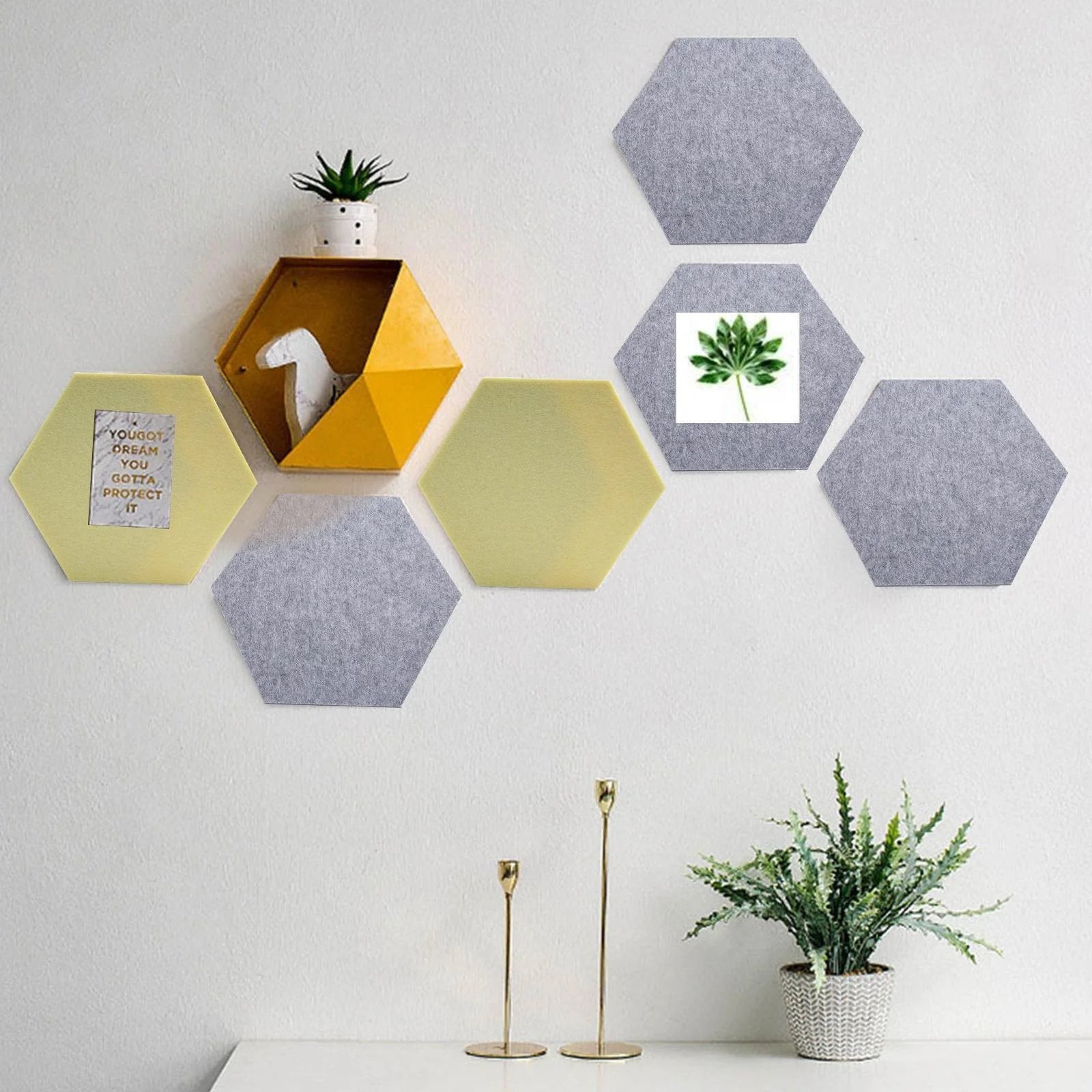 24PCS Hexagon Acoustic Foam Panels Sound Absorbing Wall Proof Noises Tiles I2M9 - Office Catch