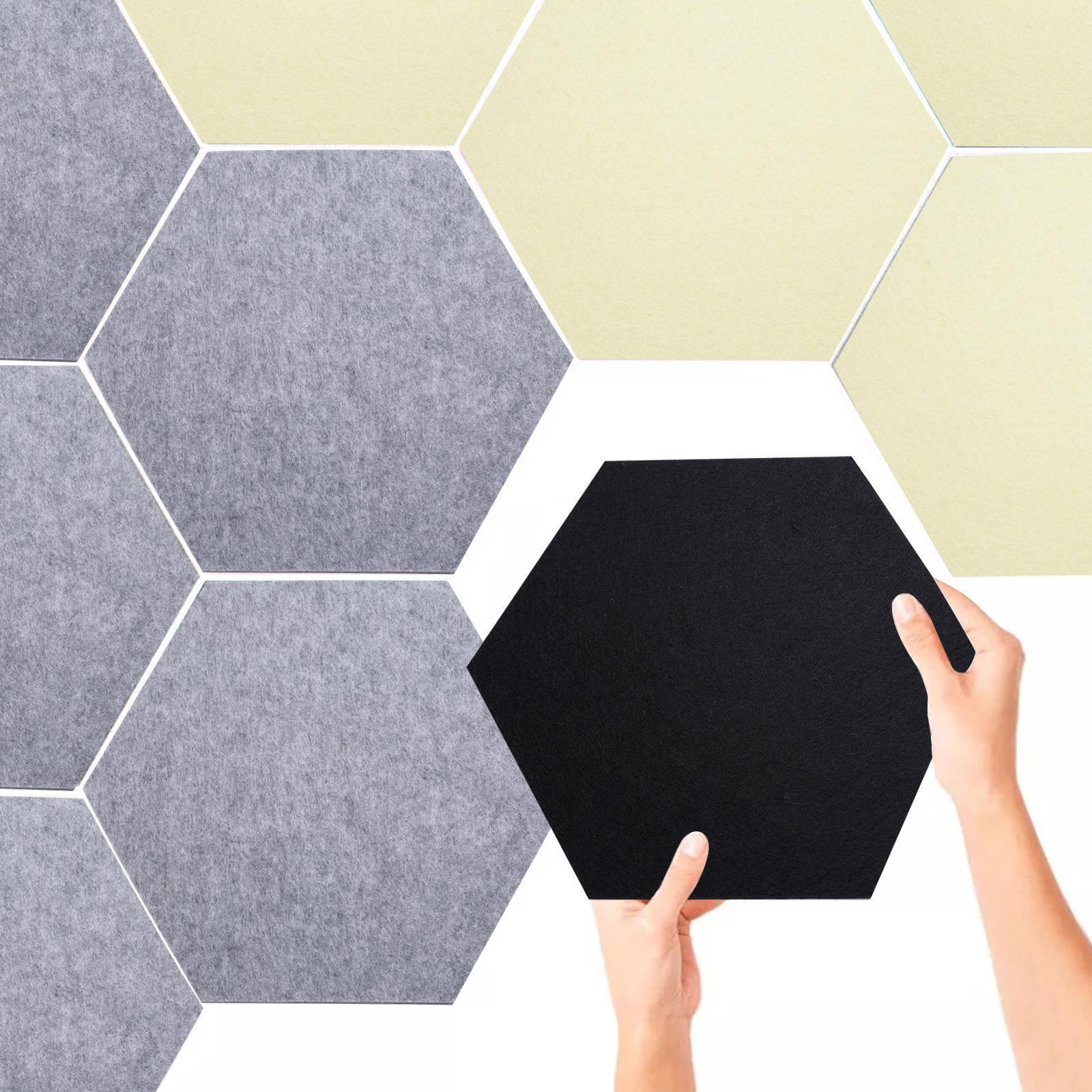 24PCS Hexagon Acoustic Foam Panels Sound Absorbing Wall Proof Noises Tiles I2M9 - Office Catch