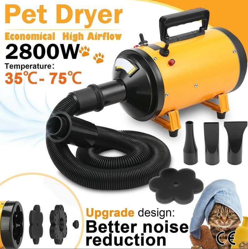 2800W Dog Cat Pet Hair Dryer Grooming Blow Speed Hairdryer Blower Heater Blaster - Office Catch