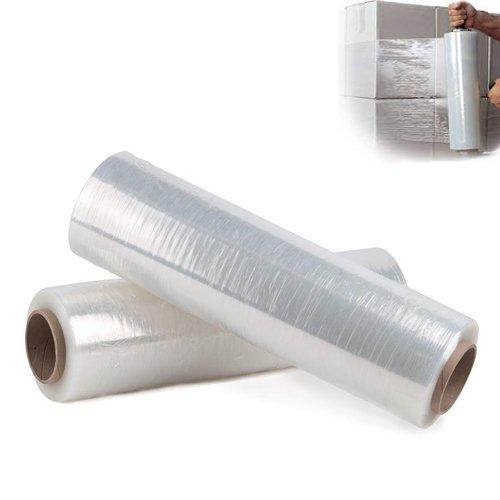 2Rolls | Stretch Film / Pallet Wrap CLEAR Hand Use 500mm x 450m | 25UM Pallet Wrap - Office Catch