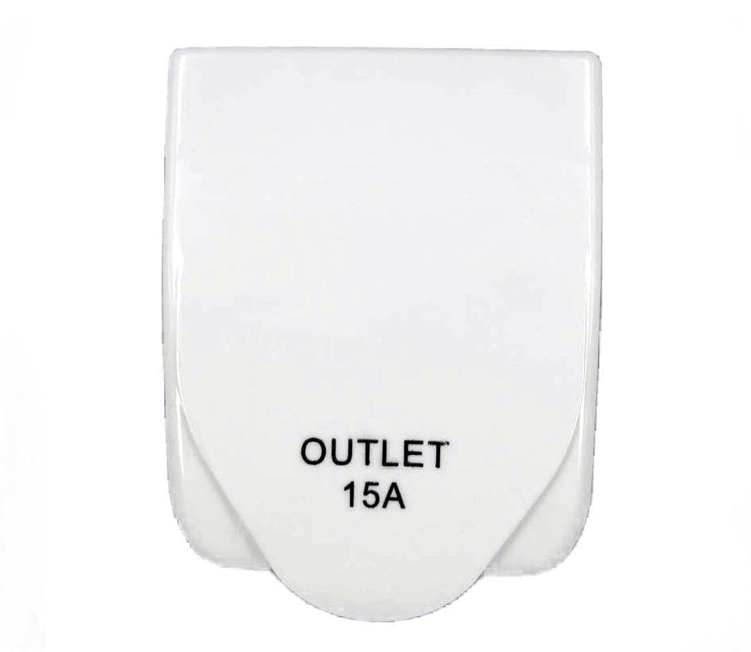 2x Caravan 15 Amp Power Inlet for Motor home 240V Socket - White - Office Catch