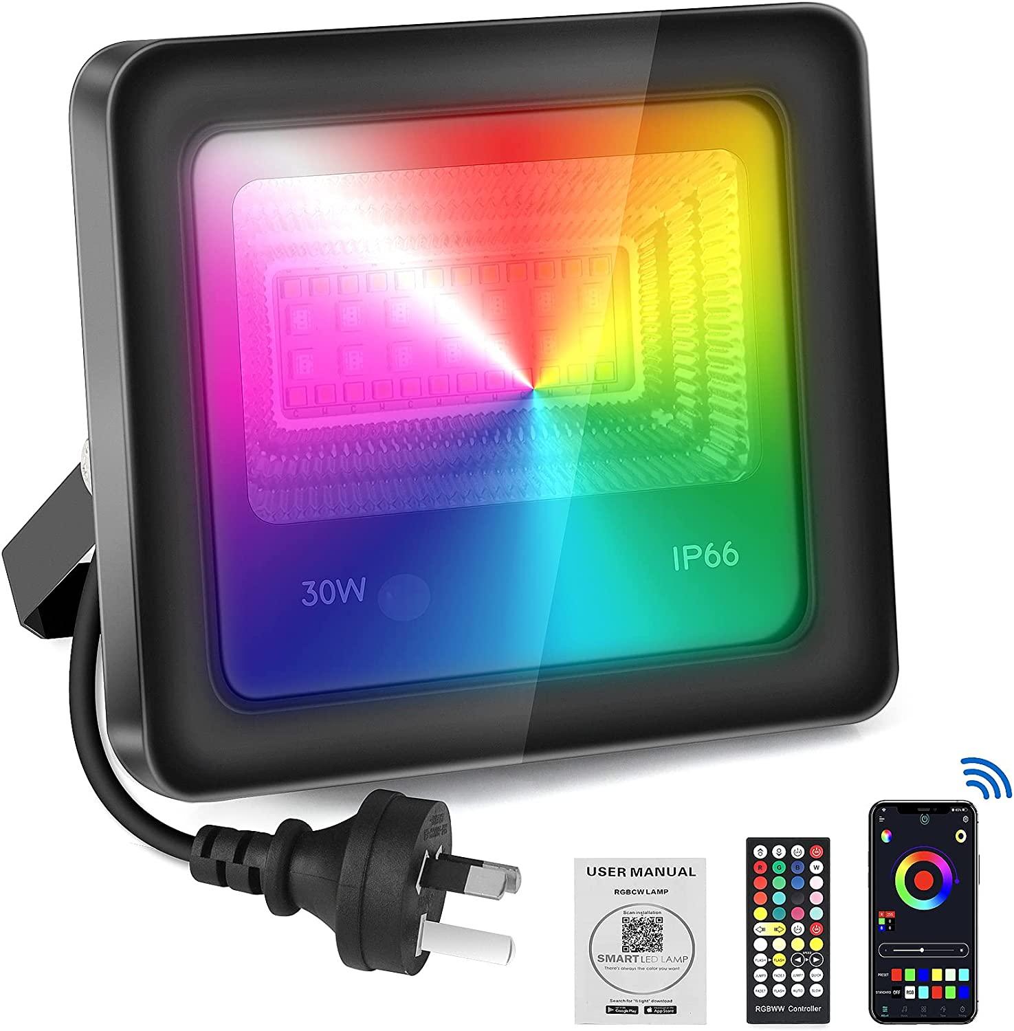 30W RGB LED Flood light Floodlight Outdoor & Indoor Spotlight Waterproof - Office Catch