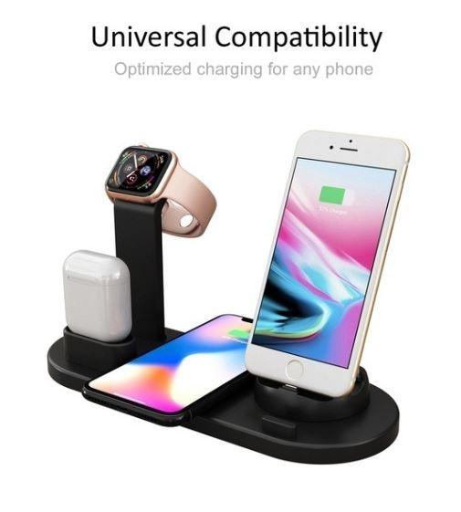 4 in 1 Qi Devices Wireless Charging Station | For Phone, Watch, Headphones etc - Office Catch