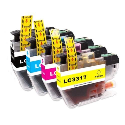 4 Pack Brother LC-3317 Compatible Ink Cartridges Combo [1BK, 1C, 1M, 1Y] - Office Catch