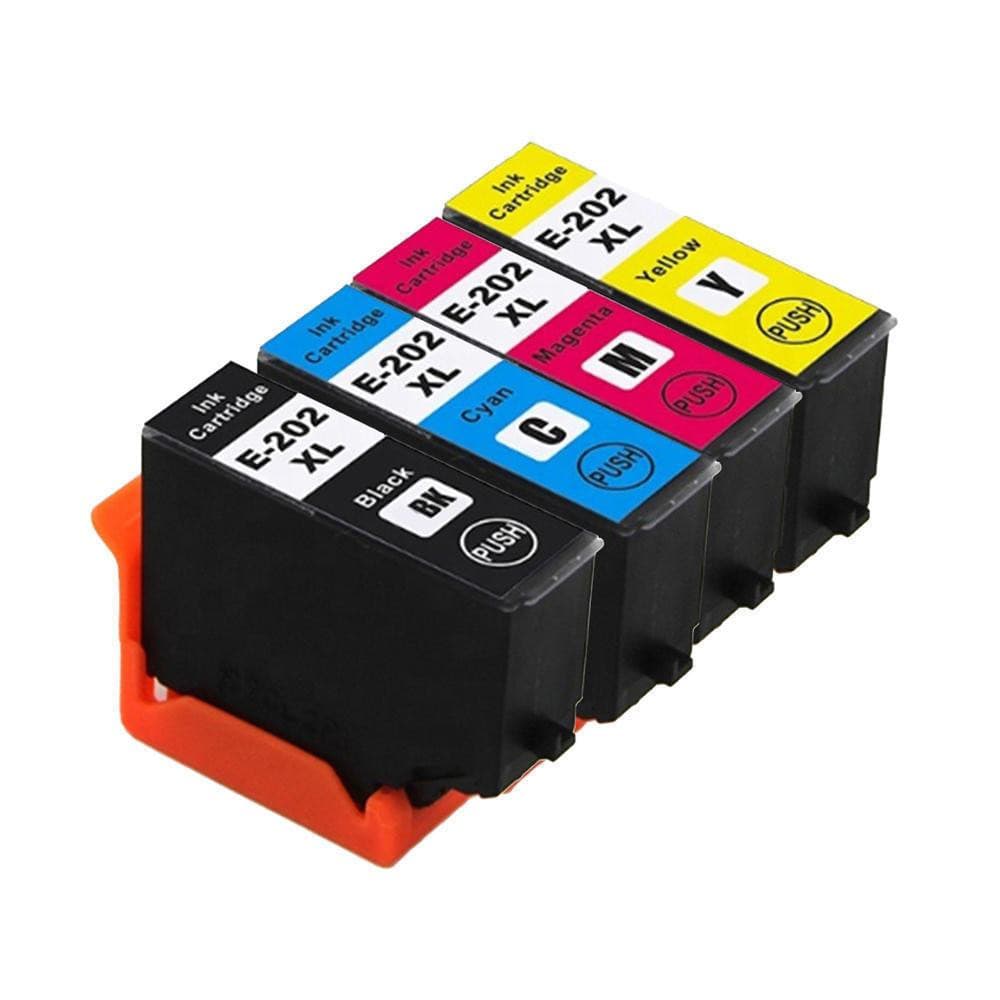 4 Pack Compatible Epson 202XL (C13T02P192-C13T02P492) High Yield Ink Combo [1BK,1C,1M,1Y] - Office Catch