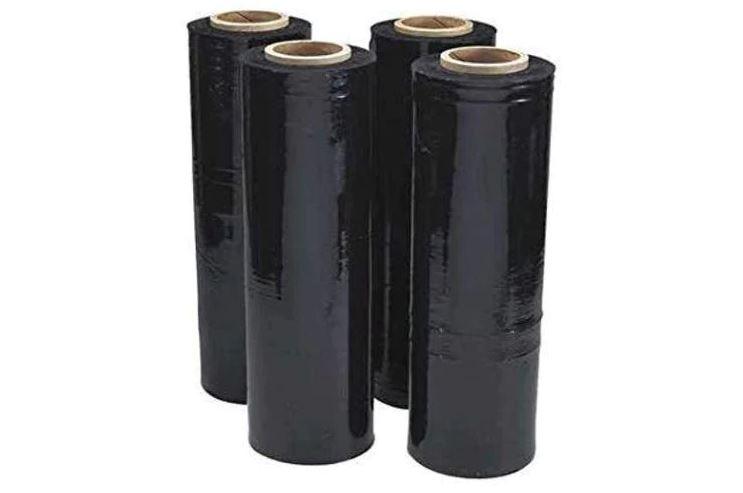 [4 Rolls] Black Hand Stretch Film Pallet Shrink Wrap [500mm x 450m] | 25UM Pallet Shrink Wrap - Office Catch
