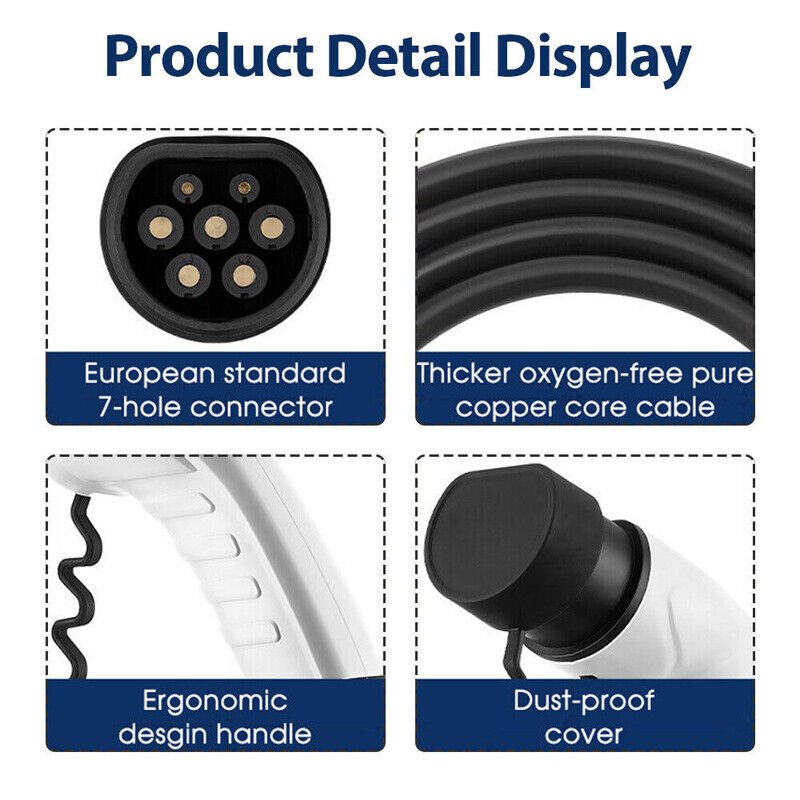 480V 32A Type2 to Type2 EV Charging Cable 3 phase - Office Catch