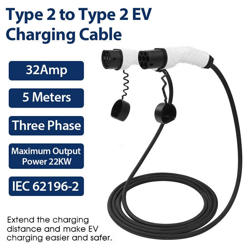480V 32A Type2 to Type2 EV Charging Cable 3 phase - Office Catch