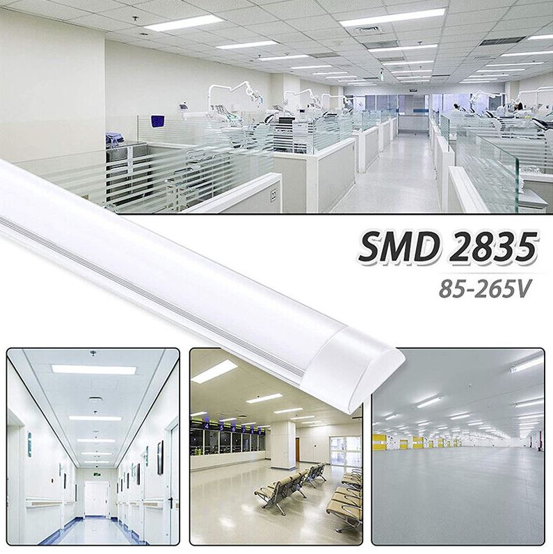 4FT 1200mm Slim LED Wide Batten Tube Light Ceiling Strip Bar Light Daylight | 2 Pack - Office Catch