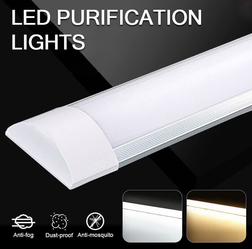 4FT 1200mm Slim LED Wide Batten Tube Light Ceiling Strip Bar Light Daylight | 2 Pack - Office Catch