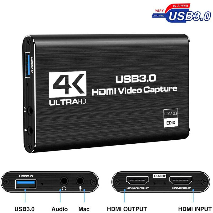 4K 1080P Audio Video Capture Card HDMI to USB 3.0 Game Capture Card For PS4/PC - Office Catch