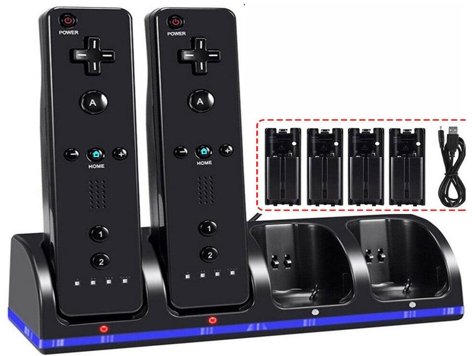 4x Rechargeable Battery Pack & Wii Controller Charger Dock Station for Nintendo - Office Catch