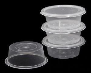 500ml (100pcs) Plastic Sauce Container with Lid - Office Catch