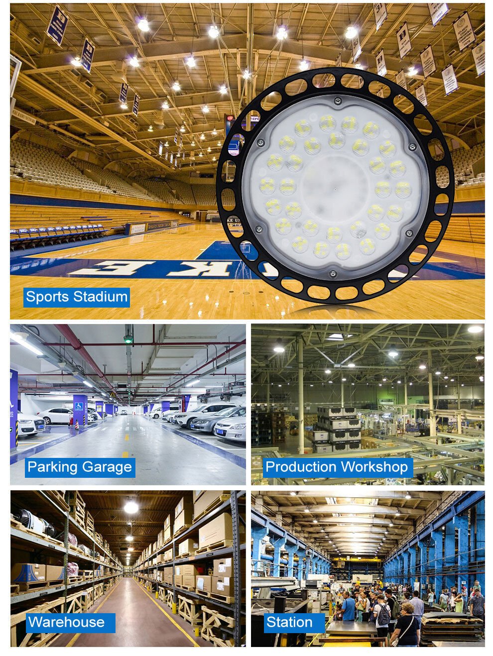 500W LED Factory Warehouse Industrial Lighting - Office Catch