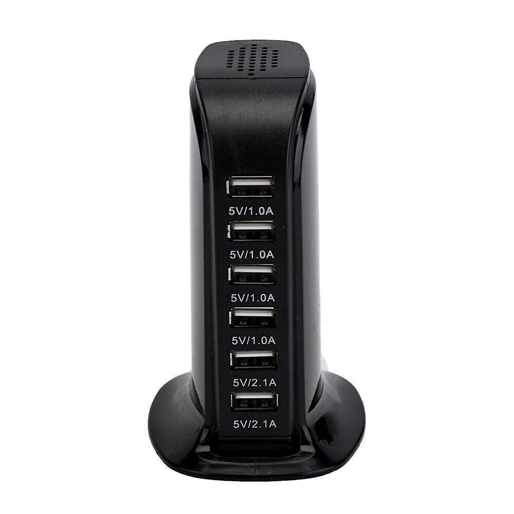 6 Port Charging Station USB Desktop AU New Charger Rapid Tower Power Adapter AU - Office Catch