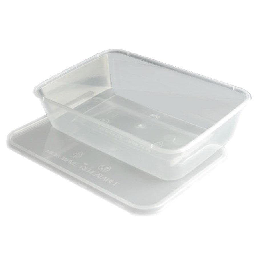 650ml (Medium) | 50 Pcs Take Away Containers & Lids Disposable | Plastic Food Container - Office Catch