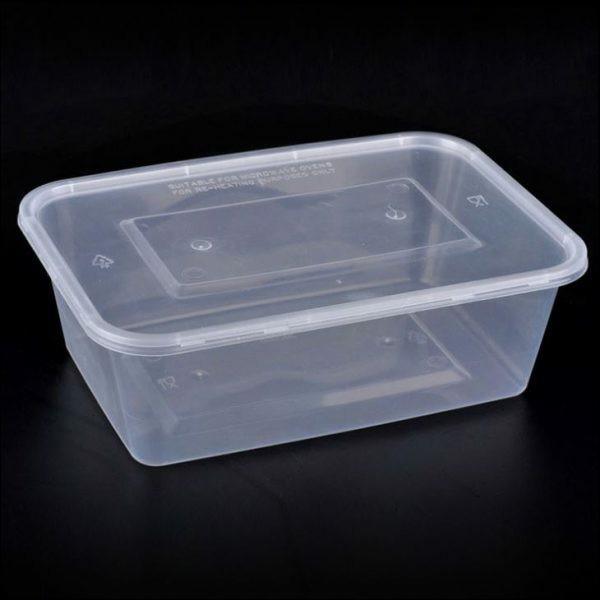 750ml (Large) | 100 Pcs Take Away Containers & Lids Disposable | Plastic Food Storage - Office Catch