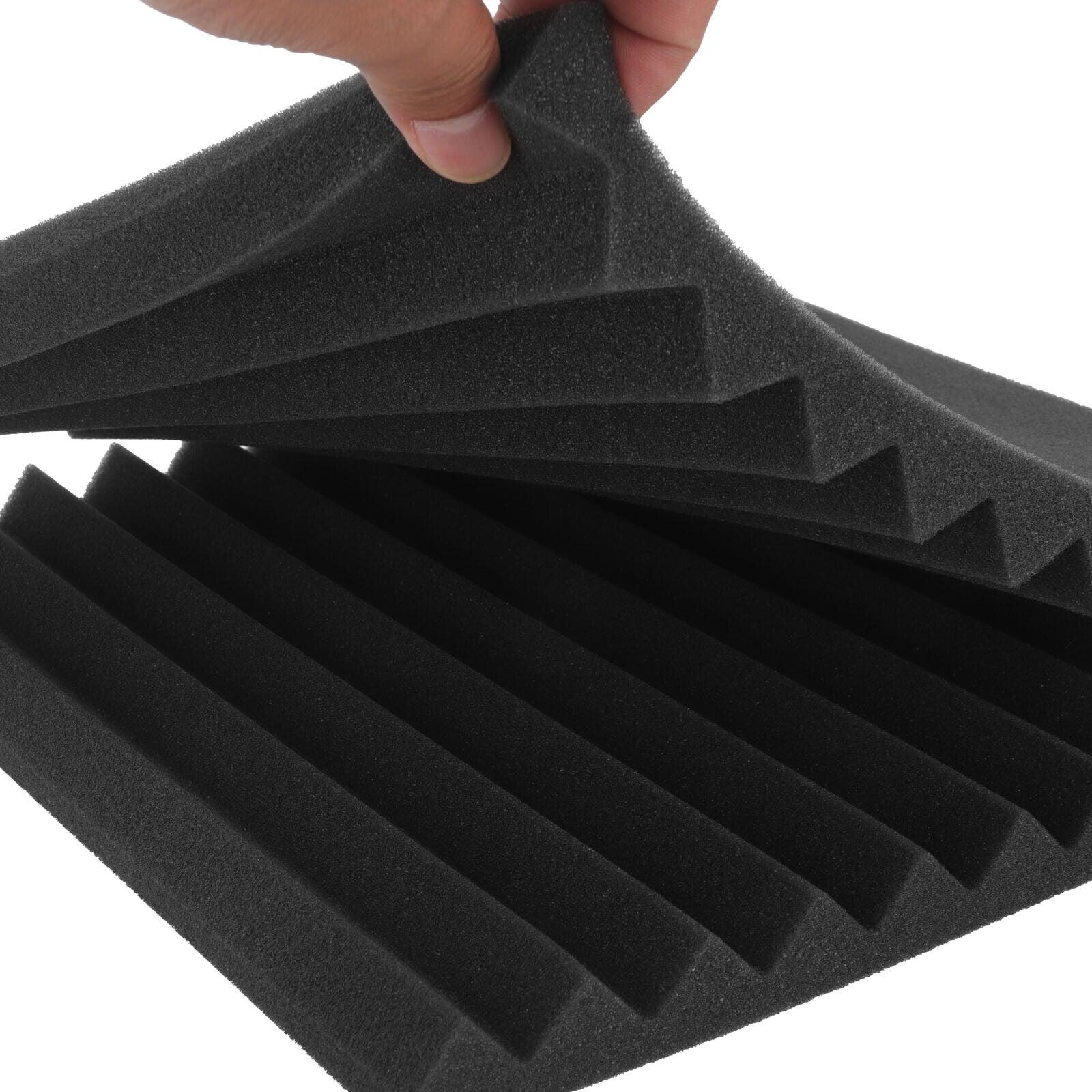 96 Pack | Studio Acoustic Foam Sound Absorbtion Proofing Panels Tiles Wedge | 30*30*2.5cm - Office Catch