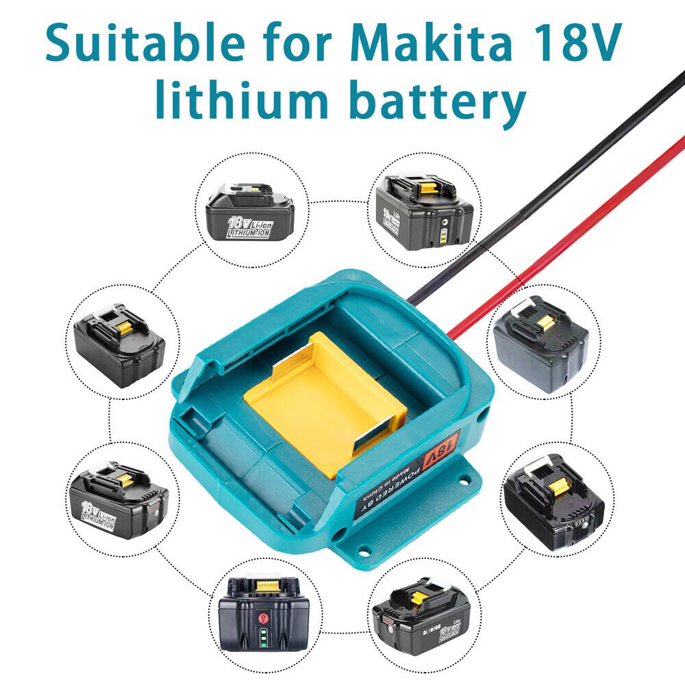 Battery Power Mount Connector Adapter Fit For makita 18V Dock Holder with Wires - Office Catch