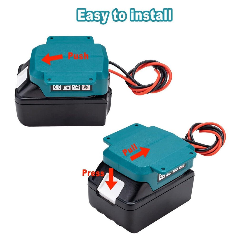 Battery Power Mount Connector Adapter Fit For makita 18V Dock Holder with Wires - Office Catch