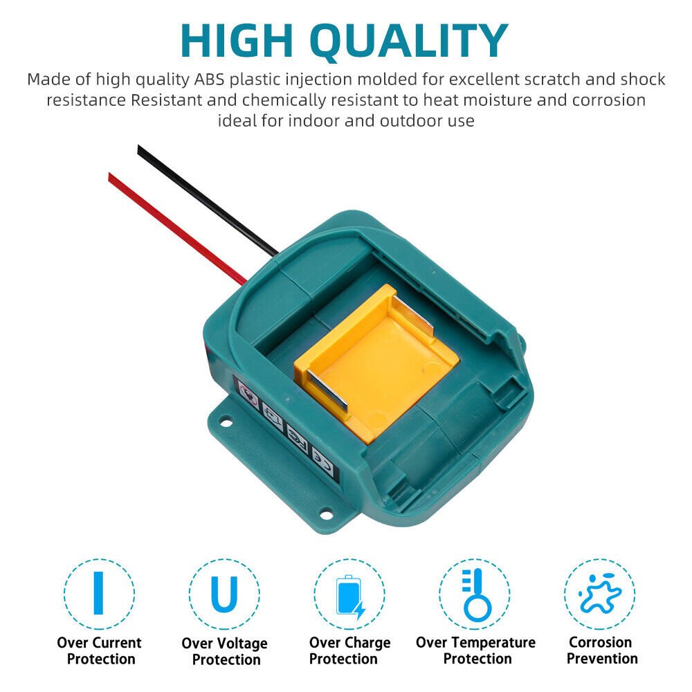 Battery Power Mount Connector Adapter Fit For makita 18V Dock Holder with Wires - Office Catch