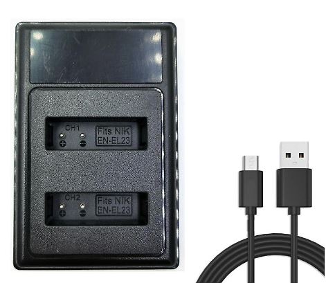 Battery + Twin Charger For Nikon Coolpix Camera | EN-EL23 - Office Catch