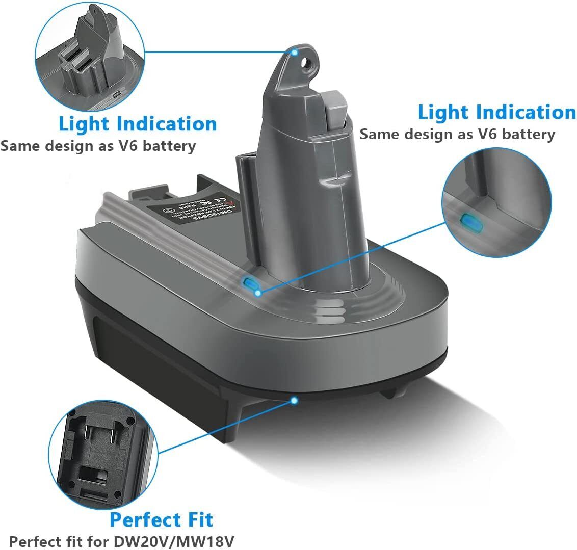 Bosch Milwaukee DeWalt Adapter Convert To Dyson V6 - Office Catch