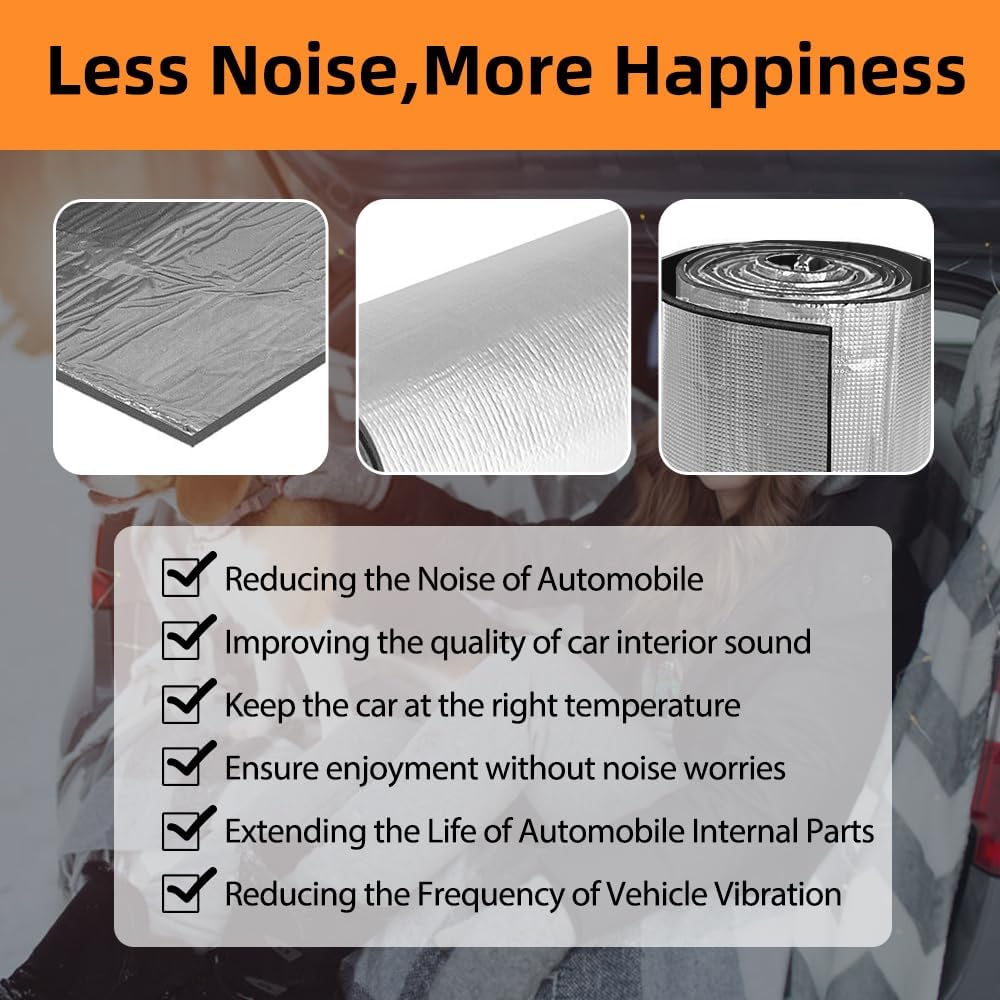 Car Insulation Mat Heat Shield Noise Adhesive Foam | 1Mx5M - Office Catch
