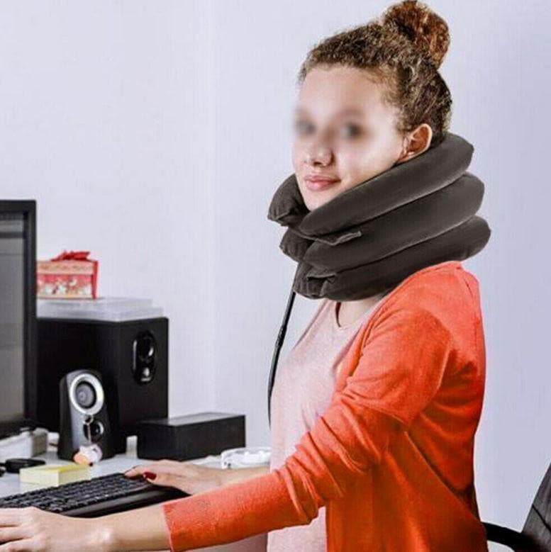 Cervical Traction Support Stretcher Pain Relief Air Inflatable Neck Pillow Head - Office Catch