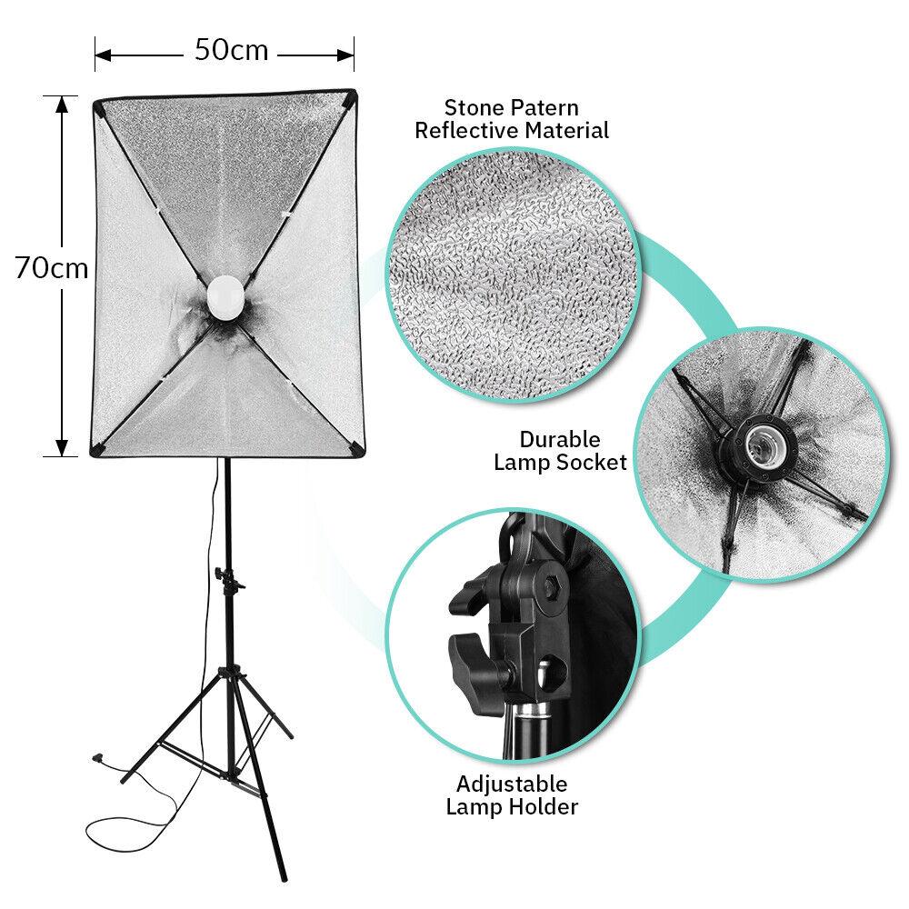 Double Rectangle Softbox 2 x 135W Bulb Continuous Lighting Kit - Office Catch