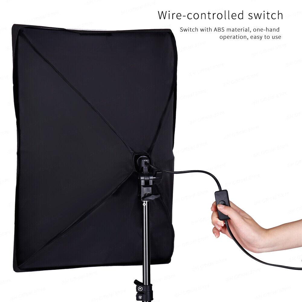 Double Rectangle Softbox 2 x 135W Bulb Continuous Lighting Kit - Office Catch