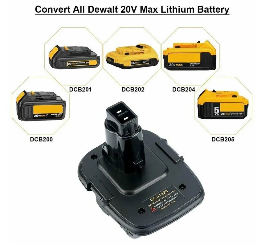 For Dewalt DCA1820 Battery Adapter 18V/20V Li-ion Convert To Ni-Cad DC9096 Ni-MH - Office Catch