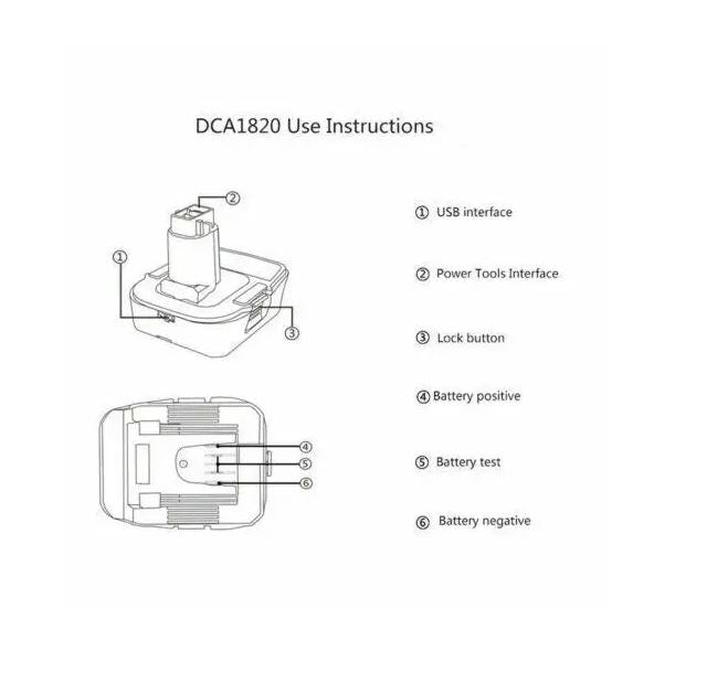 For Dewalt DCA1820 Battery Adapter 18V/20V Li-ion Convert To Ni-Cad DC9096 Ni-MH - Office Catch