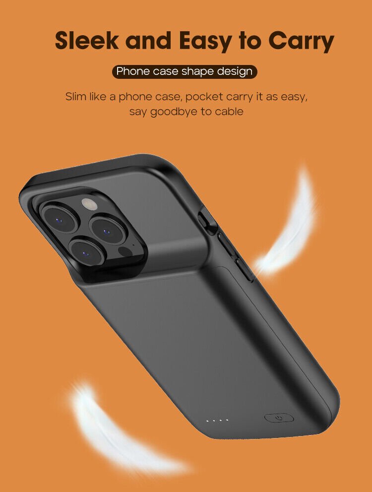 for iPhone 15 Pro Power Bank 5000mAh Battery Charger Case Charging Cover - Office Catch