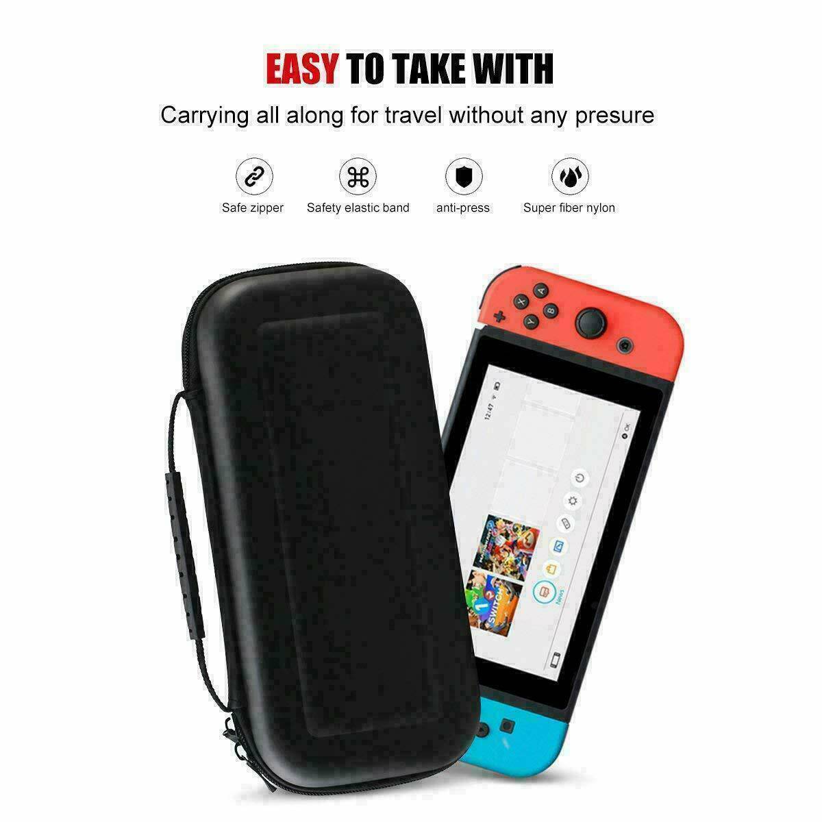 For Nintendo Switch Travel Carry Case EVA Bag+Cover+Screen Protector+Accessories - Office Catch