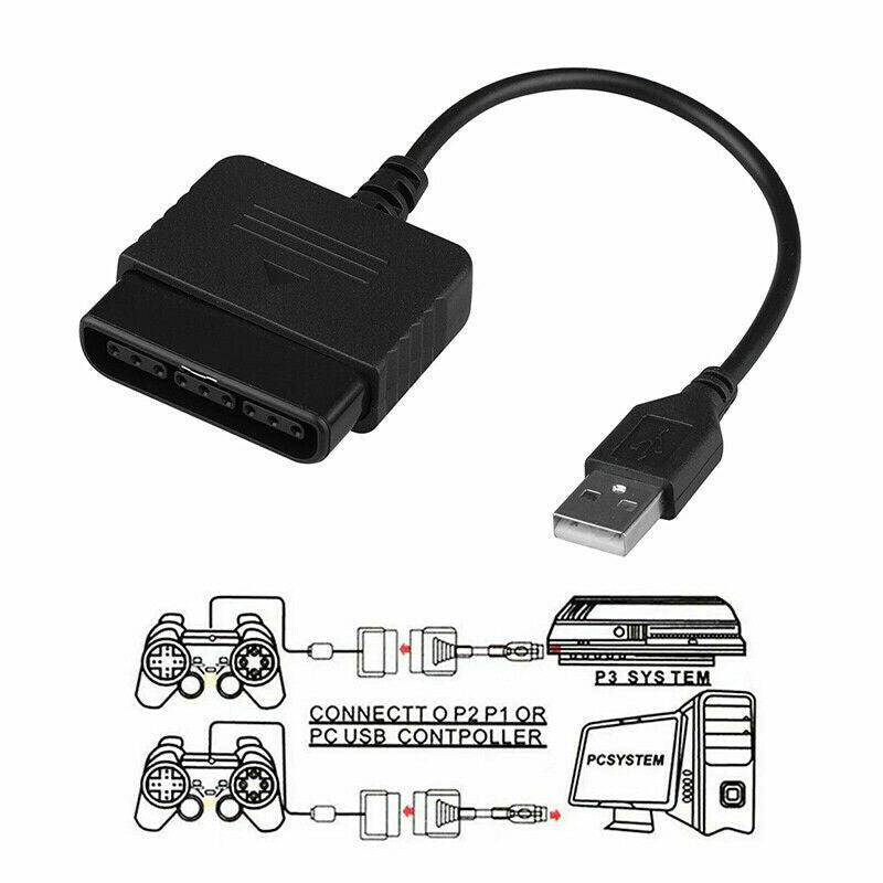 For PS2 to PS3 Controller Adapter PlayStation 2 to USB Cable for PC PlaySta.t1 - Office Catch