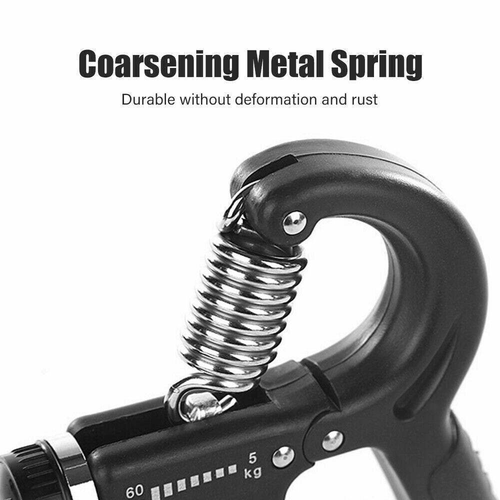 Hand Grip Strength Power Trainer Gripper Strengthener Adjustable Gym Exerciser 5-60Kg - Office Catch