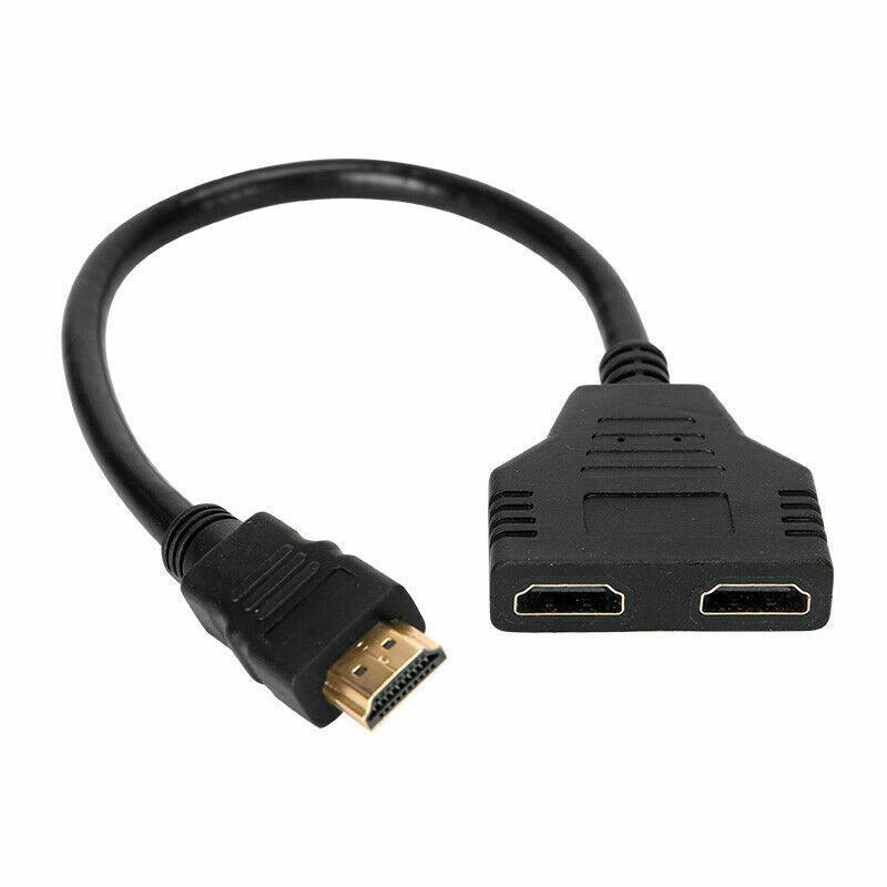 HDMI Splitter 1 In 2 Out Cable Adapter Converter 1080 Multi Display Duplicator - Office Catch