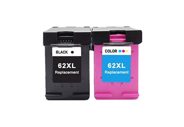 HP 62XL Black (C2P05AA) + Colour (C2P07AA) High Yield 4 Pack Compatible Inkjet Cartridge Combo - Office Catch