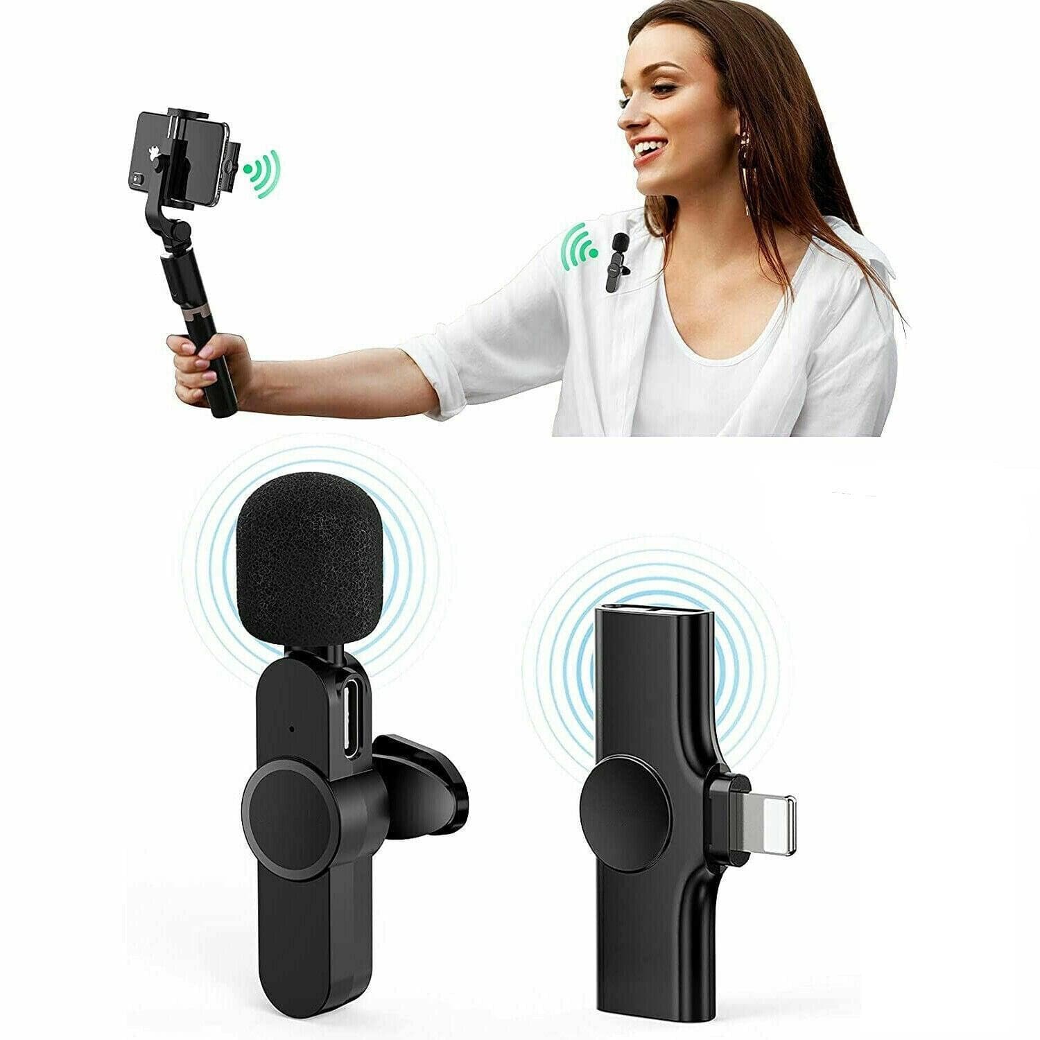 iPhone iPad Wireless Lavalier Microphone For Vlog, Youtube, Live Stream, Tiktok - Office Catch