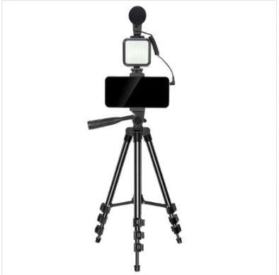 K-05LM Vlogging Kit with Microphone 36 LED Light Bluetooth Remote Smart Phone Holder Tripod - Office Catch