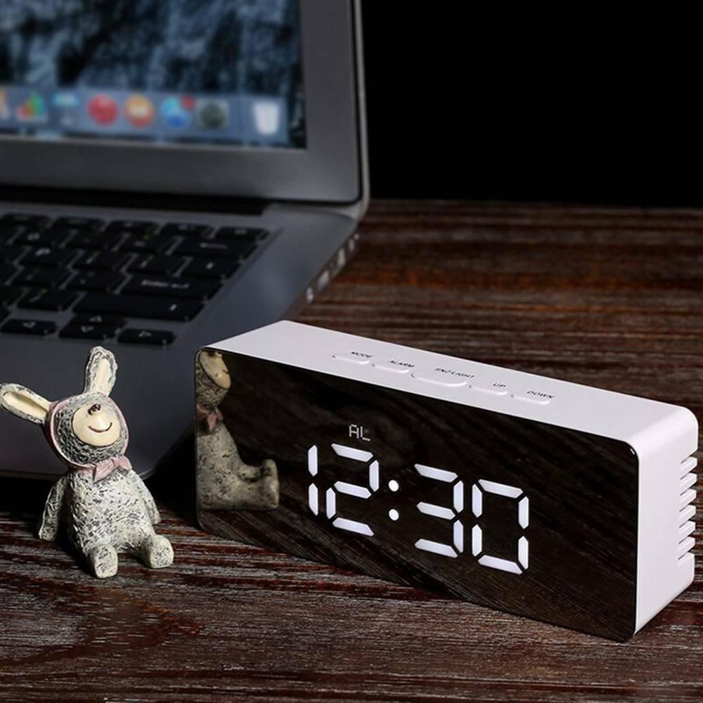 LED Digital Clock Display Desk Table Temperature Alarm Time Modern Home Decor - Office Catch