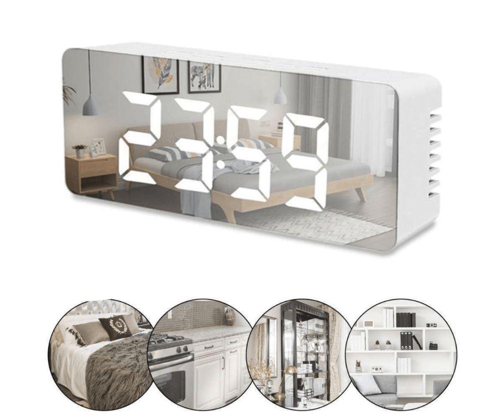 Digital Clock LED Display Desk Table Temperature Alarm Time Modern Hom