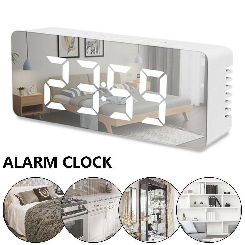 LED Digital Clock Display Desk Table Temperature Alarm Time Modern Home Decor - Office Catch